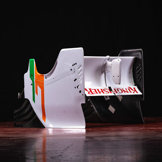 Original Force India F1 rear wing with DRS system, race-used
