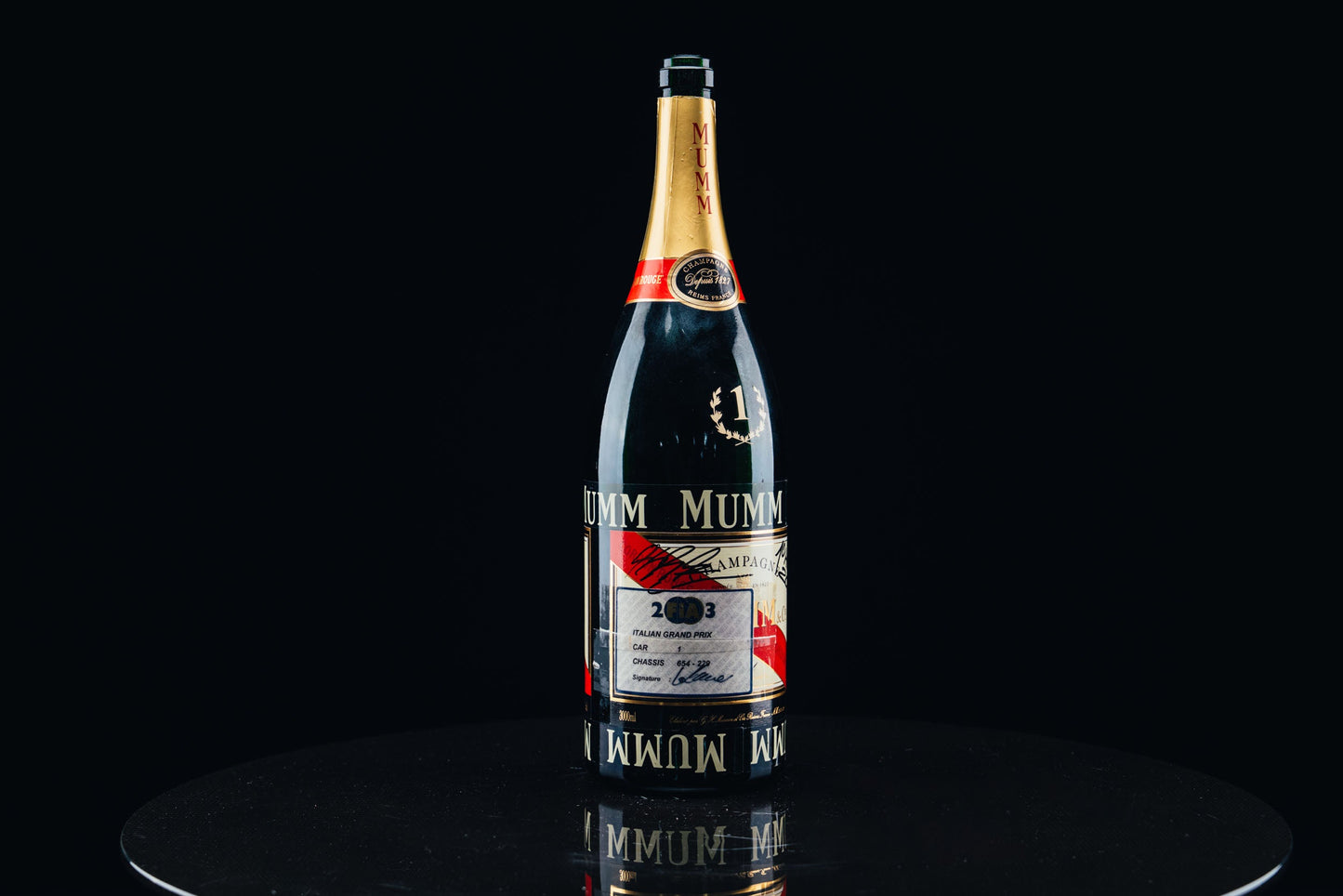 1052 - Mumm Podium Bottle Signed from Michael Schumacher