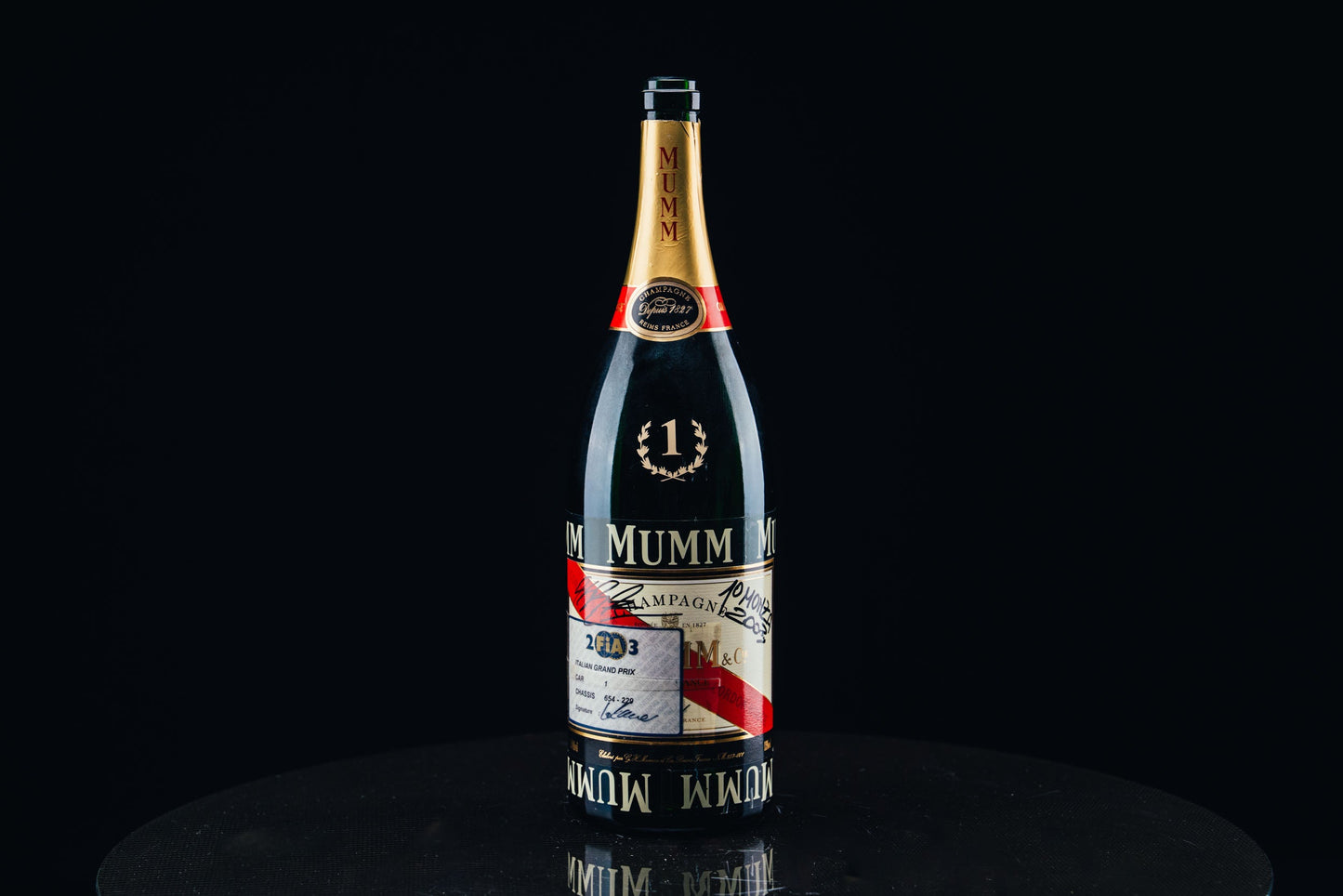 1052 - Mumm Podium Bottle Signed from Michael Schumacher