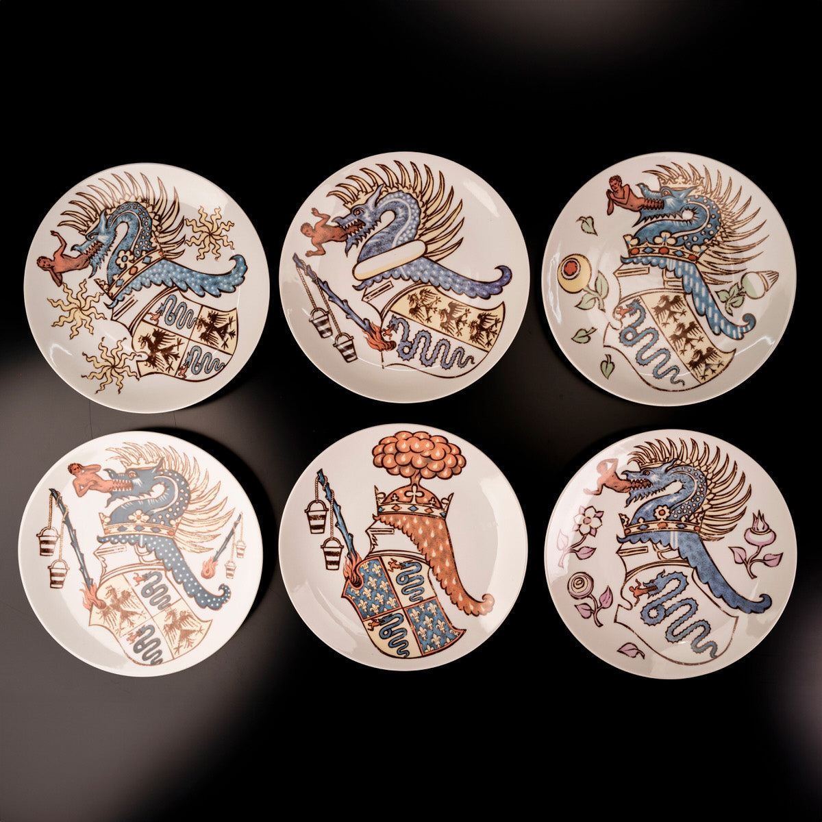 Ceramic plates Alfa Romeo by Piero Fornasetti