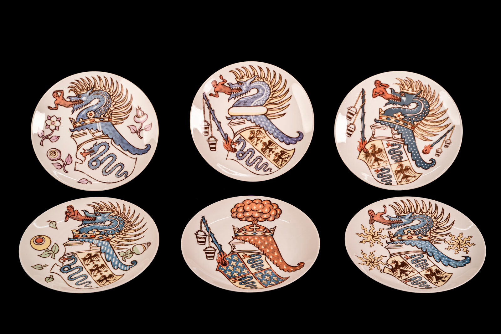 Ceramic plates Alfa Romeo by Piero Fornasetti