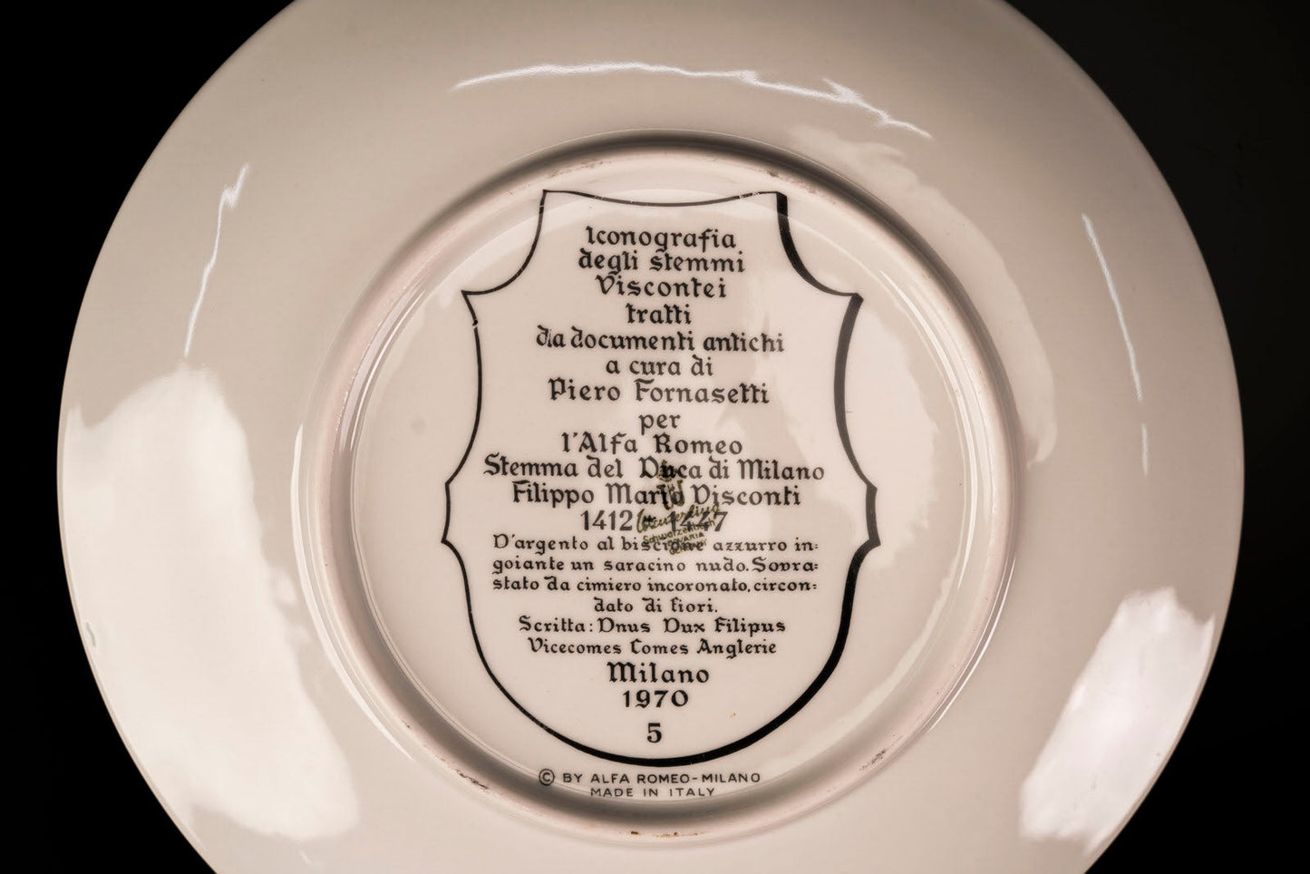 Ceramic plates Alfa Romeo by Piero Fornasetti