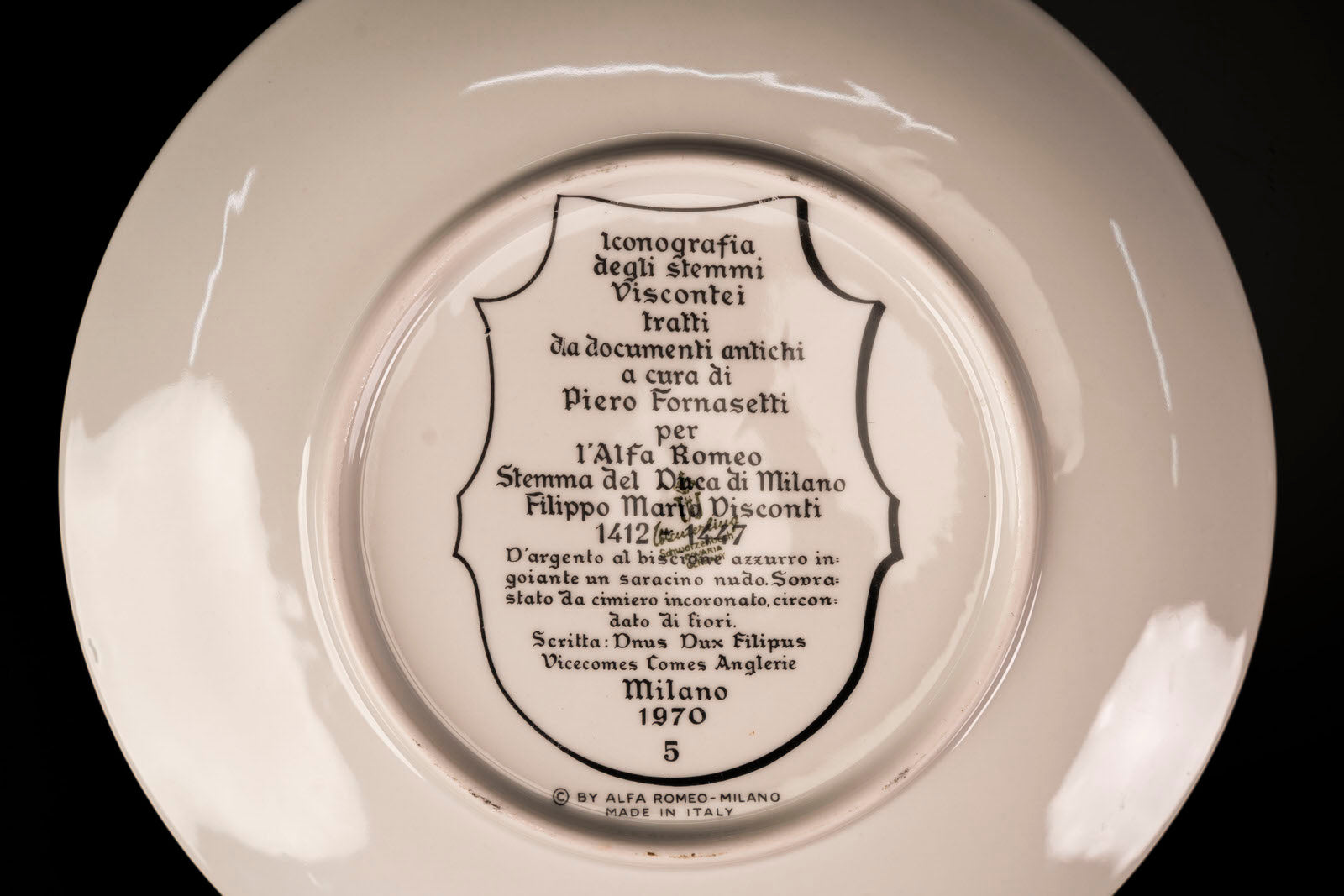 Ceramic plates Alfa Romeo by Piero Fornasetti