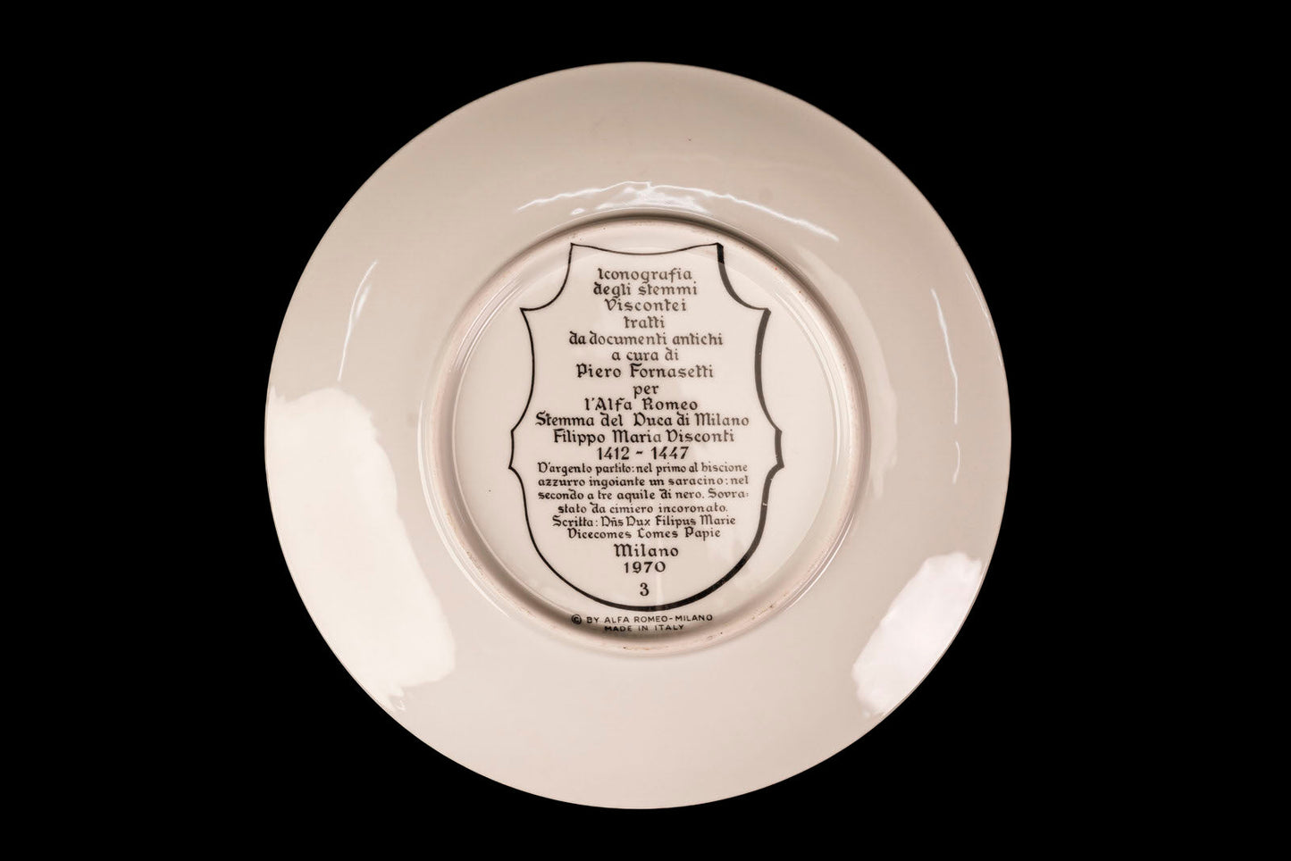 Ceramic plates Alfa Romeo by Piero Fornasetti