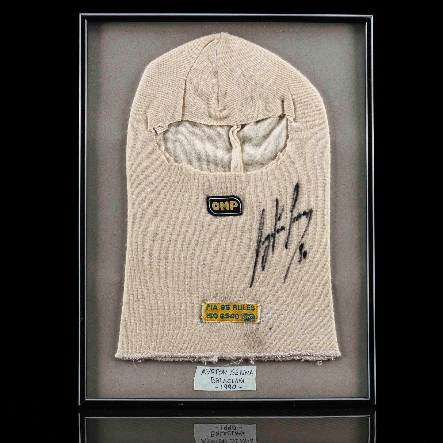 1118 - Ayrton Senna Signed Balaclava
