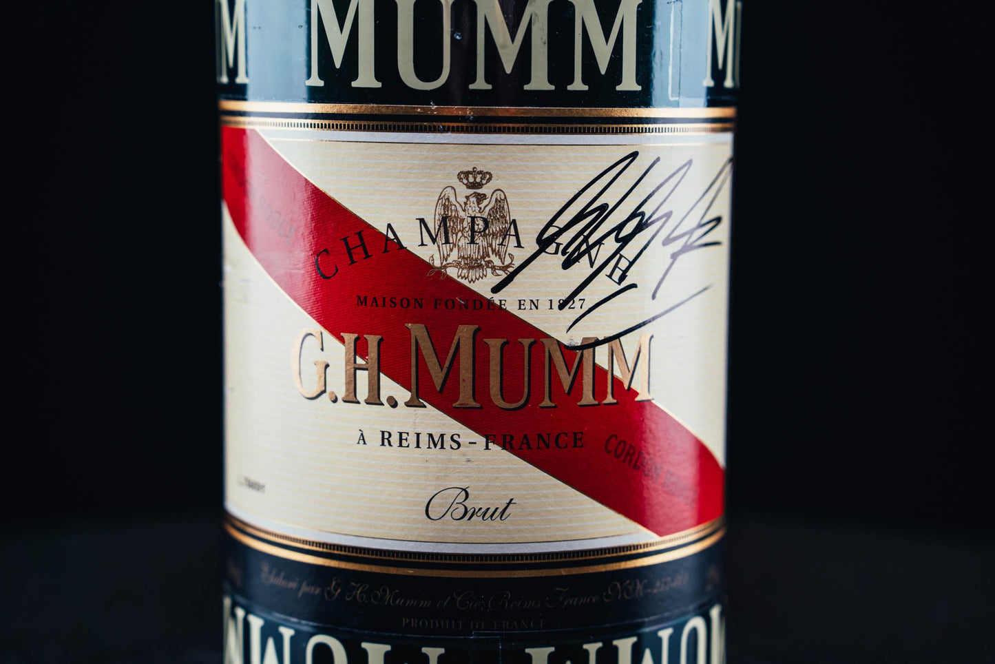 1053 - Mumm Podium Bottle Signed from Michael Schumacher
